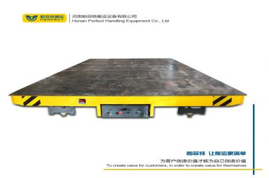 車間配備電動(dòng)無(wú)軌膠輪平車，適合大批量生產(chǎn)